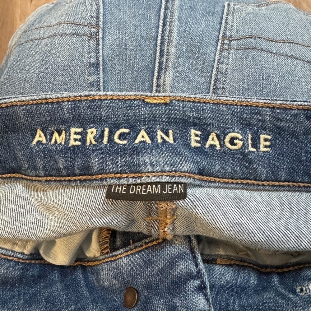 American Eagle Hi Rise Jegging Jeans 6 Regular Denim Distressed - Picture 3 of 5